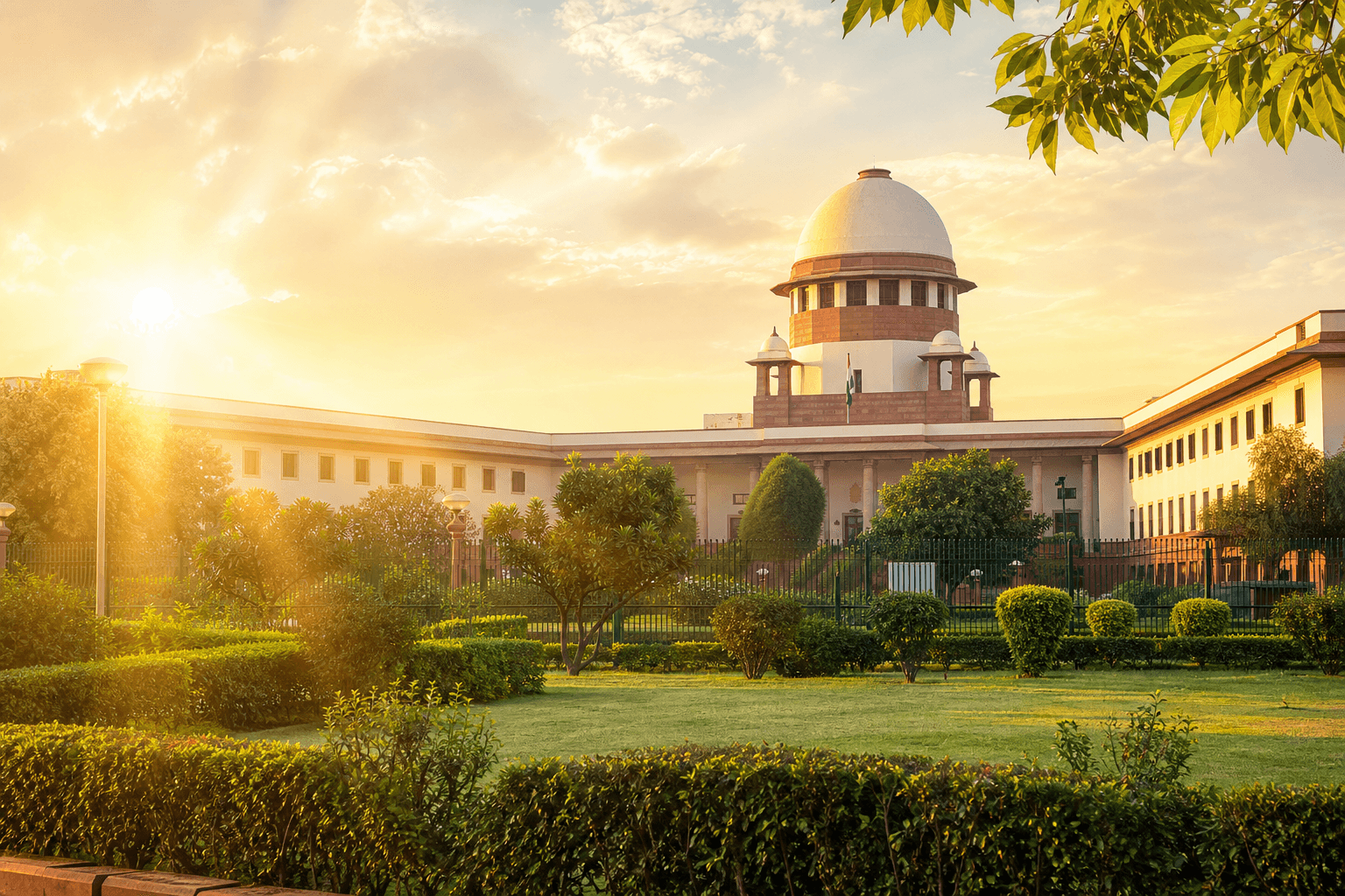The Supreme Court of India at morning light, New Delhi